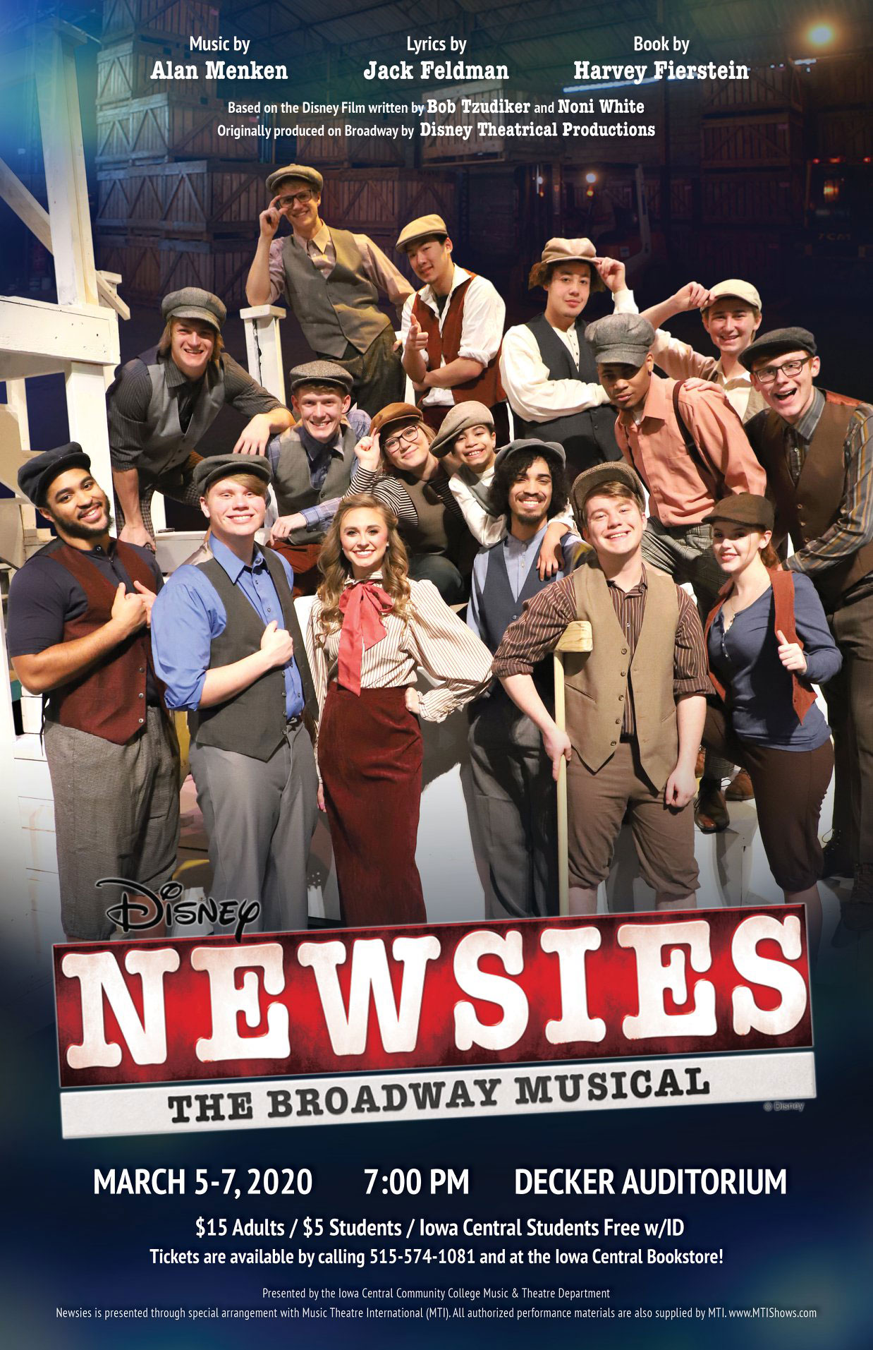 Iowa Central Brings Newsies To Decker Auditorium Iowa Central